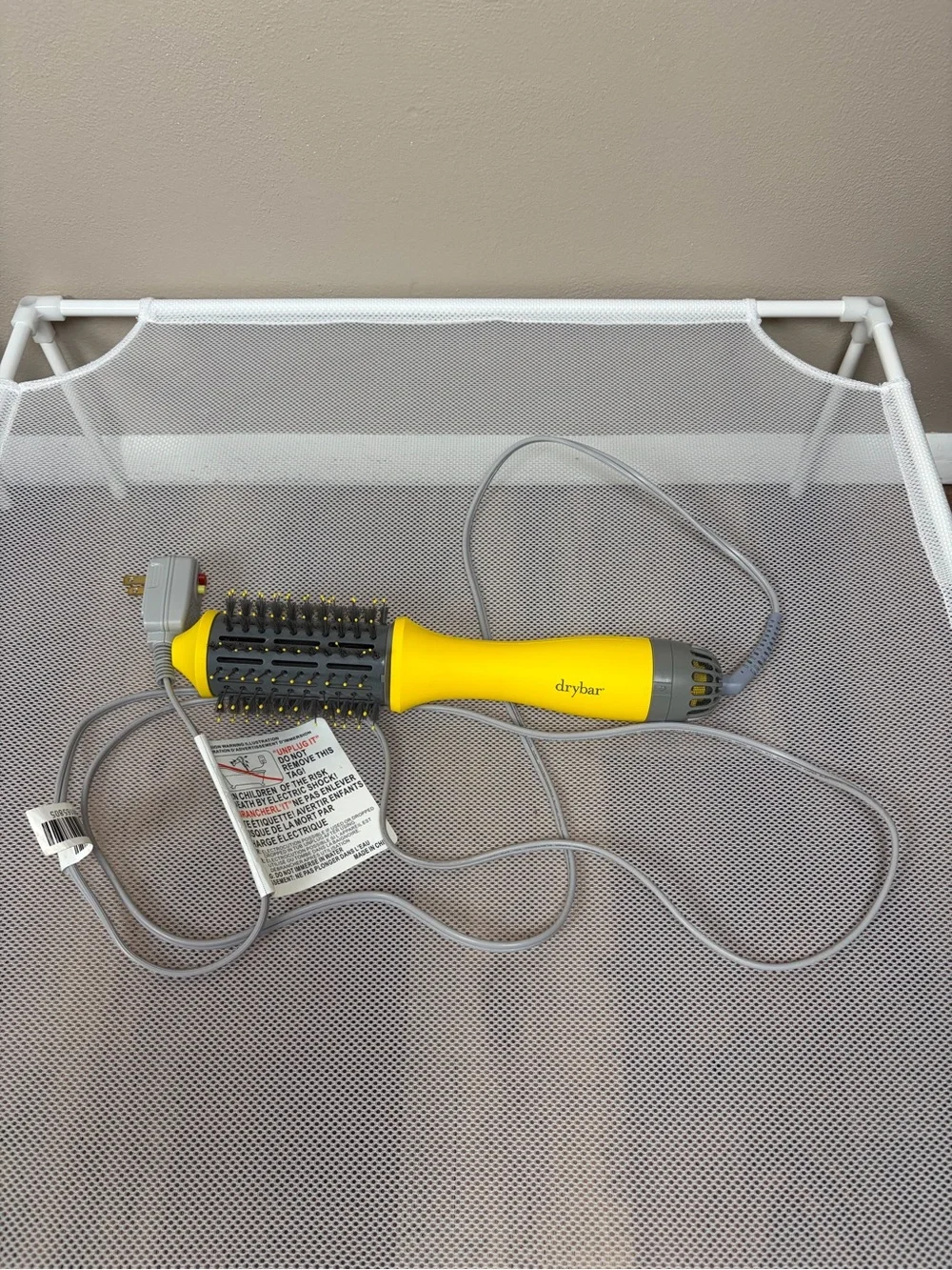 Drybar The Double Shot Oval Blow-Dryer Brush | Yellow Hot Hair Styler Tool EUC
